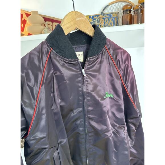 Vintage 1970s Ujama Records Satin Bomber Jacket L - Picture 4 of 5